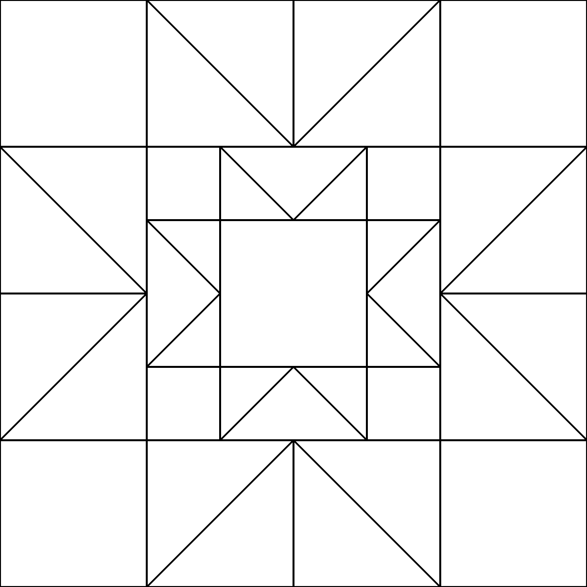 Pattern 164, Sawtooth Star 2 barn quilt pattern thumbnail